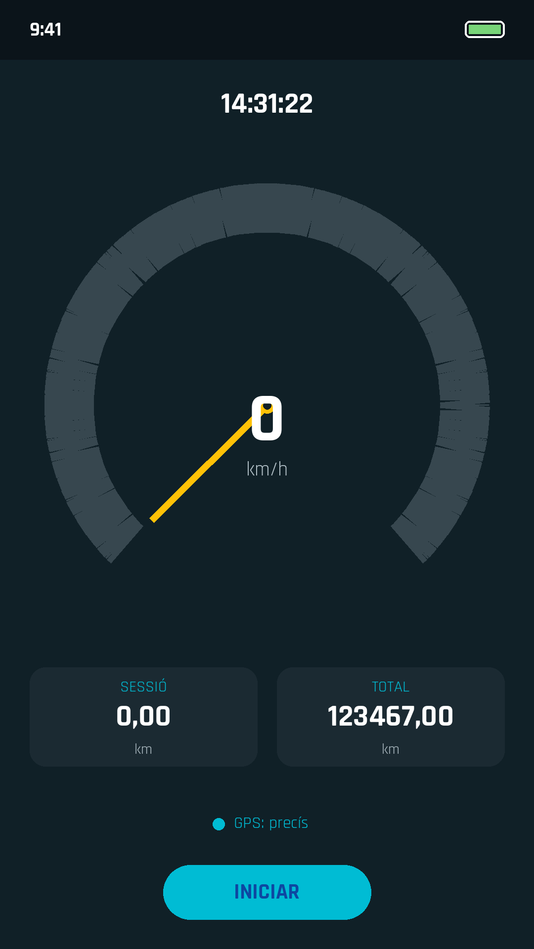 Pantalla inicial de Velocímetre GPS